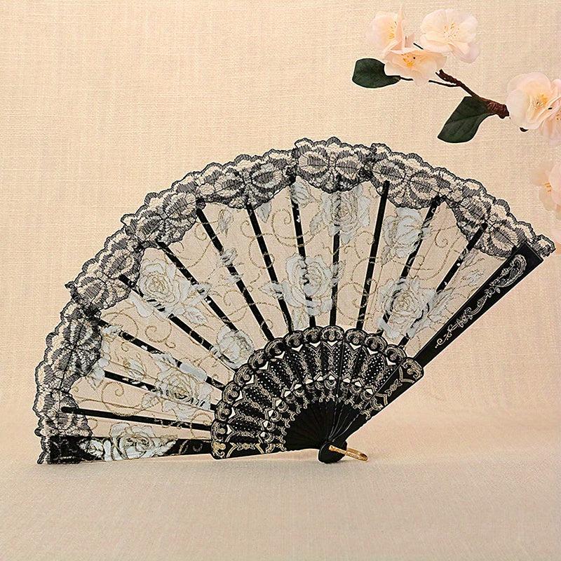 Lace Folding Fan Dance Fan Chinese Style Wedding Fan Clothing Accessory