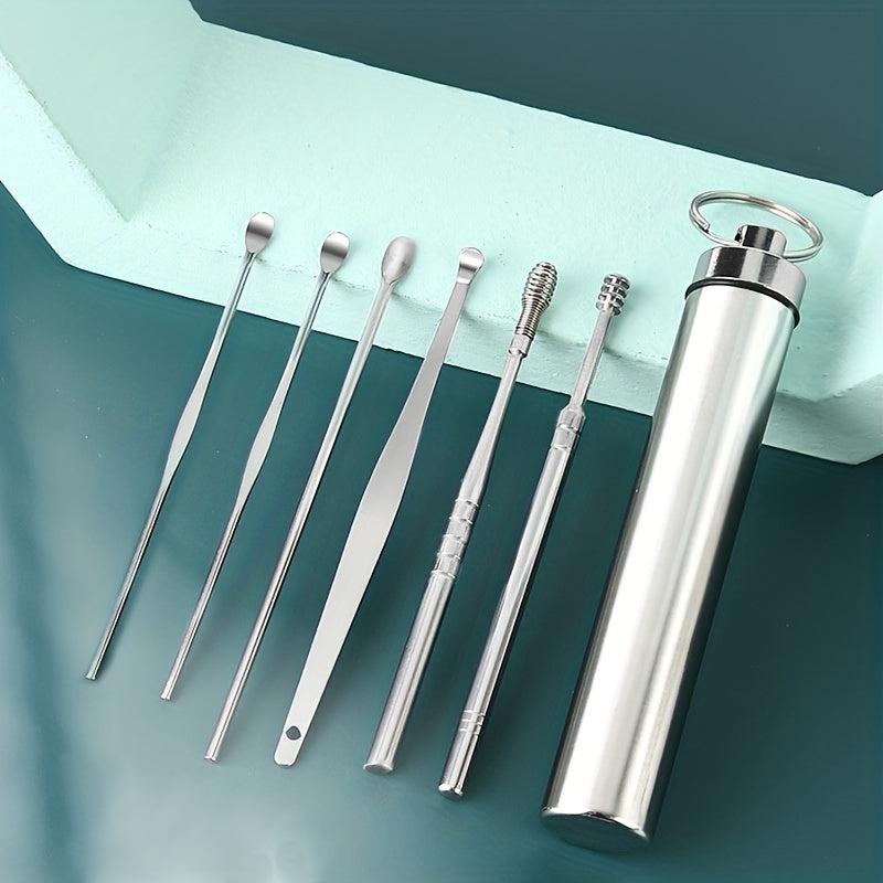 7pcs Ear Wax Removal Kit Spoon Spiral Spring Ear Pick Tools