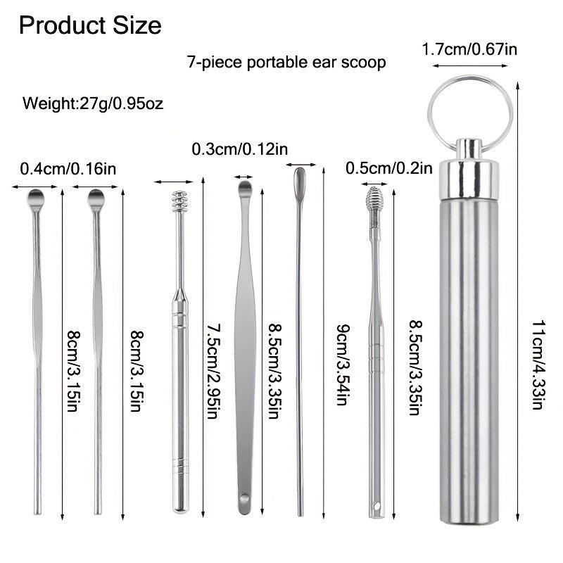 7pcs Ear Wax Removal Kit Spoon Spiral Spring Ear Pick Tools