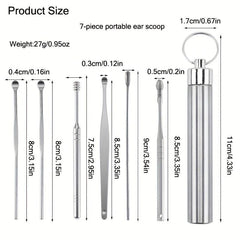 7pcs Ear Wax Removal Kit Spoon Spiral Spring Ear Pick Tools