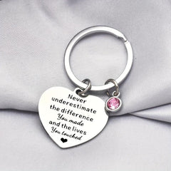 Never Underestimate The Difference You And The Lives You Touched Keychain
