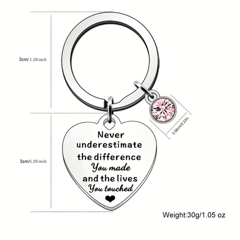 Never Underestimate The Difference You And The Lives You Touched Keychain