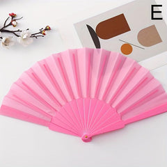 Solid Foldable Fan Vintage Cloth Handheld Fan For Party