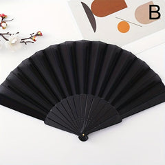 Solid Foldable Fan Vintage Cloth Handheld Fan For Party