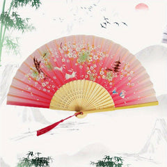 Chinese Style Paper Folding Fan Floral Printed Fan for Women