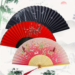 Chinese Style Paper Folding Fan Floral Printed Fan for Women