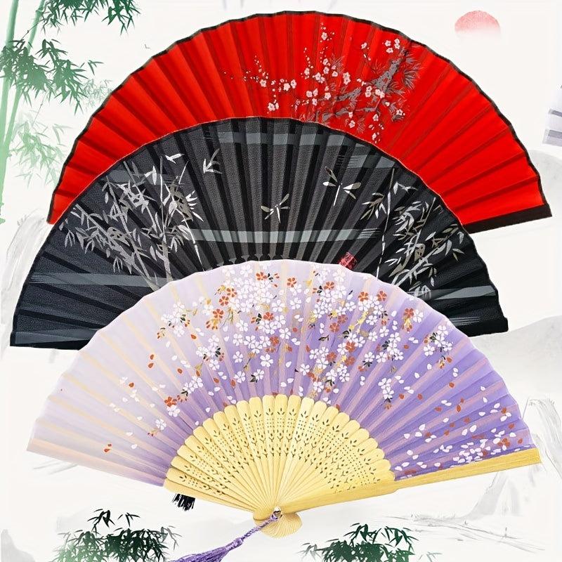 Chinese Style Paper Folding Fan Floral Printed Fan for Women