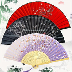 Chinese Style Paper Folding Fan Floral Printed Fan for Women