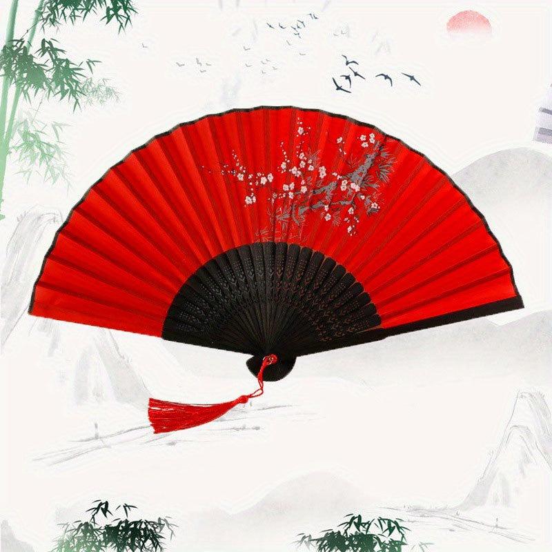 Chinese Style Paper Folding Fan Floral Printed Fan for Women