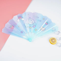 Cartoon Folding Small Fan Mini Portable Plastic Fan Handheld Fan for Children