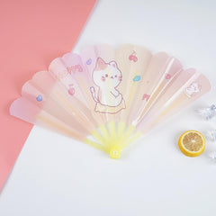 Cartoon Folding Small Fan Mini Portable Plastic Fan Handheld Fan for Children