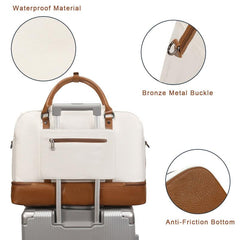 Large Capacity Carry on Tote with Shoe Compartment Lightweight Luggage