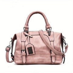 Vintage Large Capacity Tote Bag PU Leather Travel Crossbody Bag