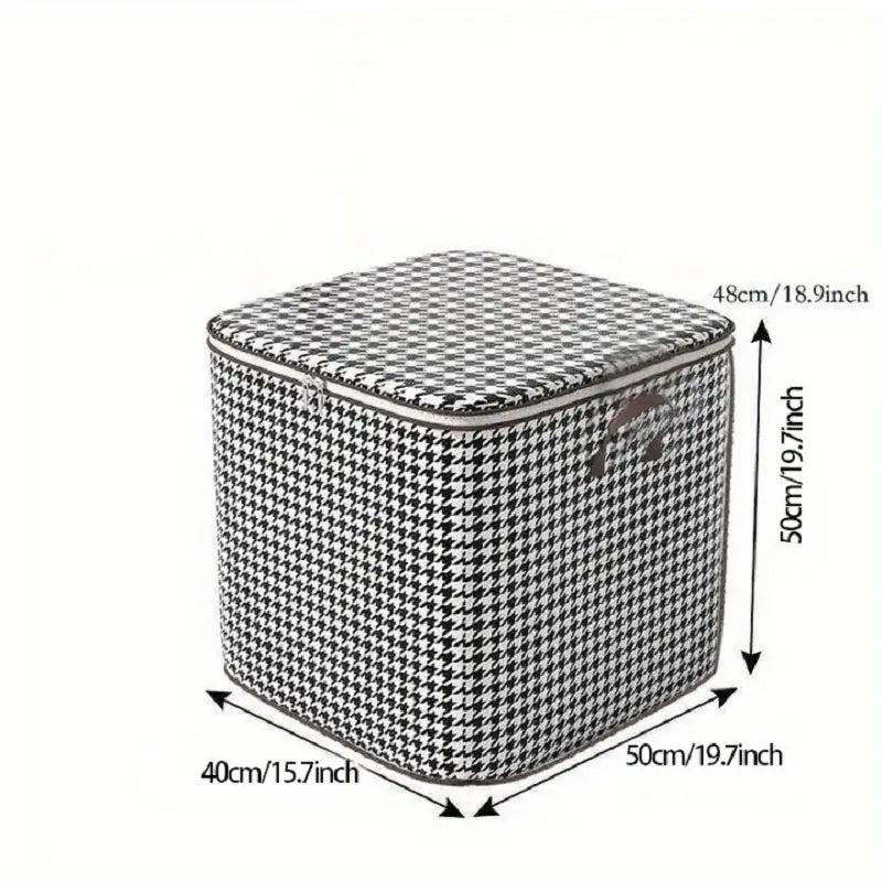 Houndstooth Pattern Clothes Storage Bag Large Capacity