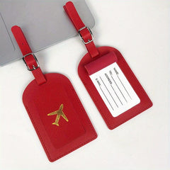 1pc Travel Luggage Boarding Tag PU Leather Airplane Luggage Tag
