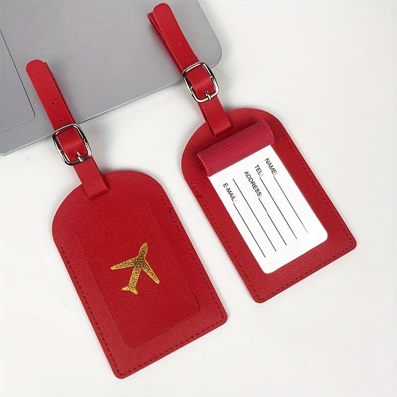 1pc Travel Luggage Boarding Tag PU Leather Airplane Luggage Tag