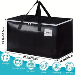 Heavy Duty Mobile Storage Bag with Zipper & Handle, 93L Capacity