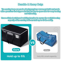 Heavy Duty Mobile Storage Bag with Zipper & Handle, 93L Capacity