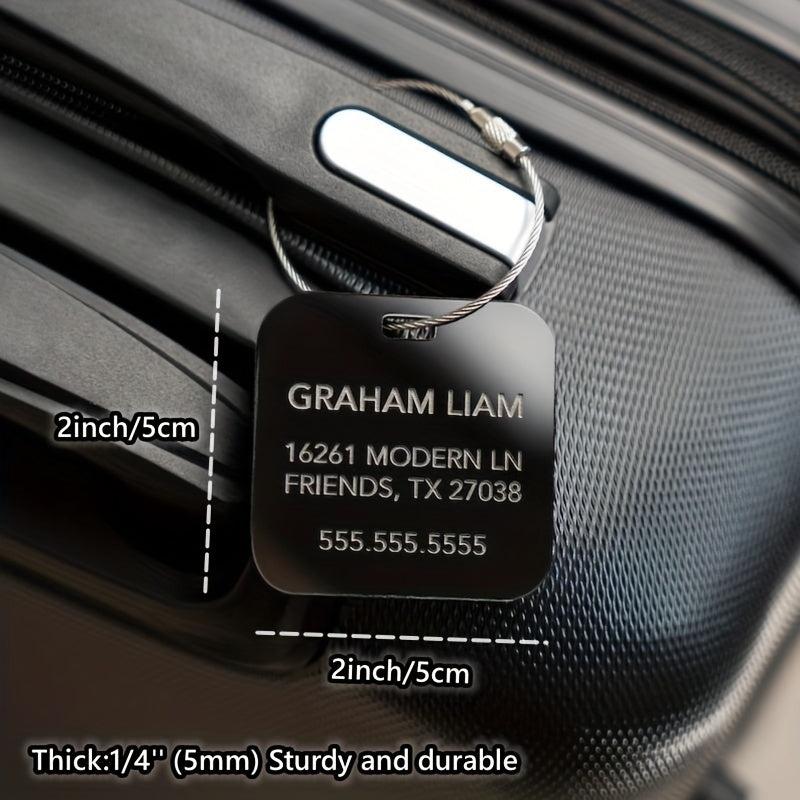 Personalized Luggage Tag Engraved Travel Gift Bag Tag