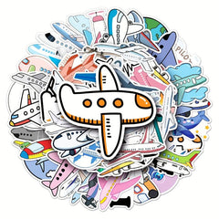 50pcs Airplane Graffiti Stickers Waterproof Cartoon Toy Stickers