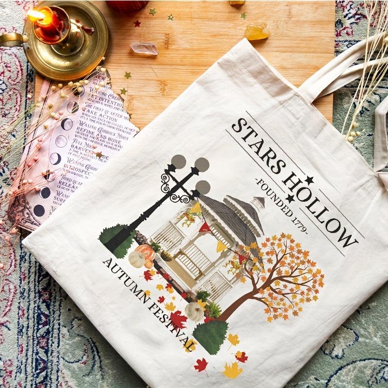 Stars Hollow Pattern Tote Bag Canvas Shoulder Bag