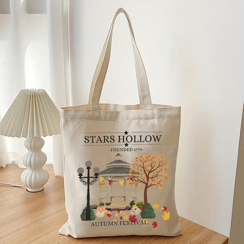 Stars Hollow Pattern Tote Bag Canvas Shoulder Bag
