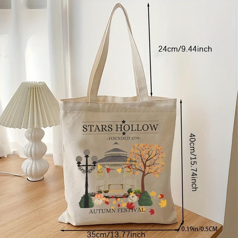 Stars Hollow Pattern Tote Bag Canvas Shoulder Bag