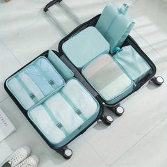 7PCS Travel Clothes Storage Bag Luggage Packing Cube Shoes Organizer