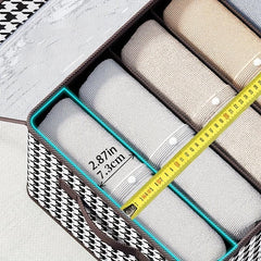 Houndstooth Luggage Storage Bag With Lid