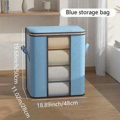 Large Clothes Organizer with Handles and Clear Window Storage Bin Containers