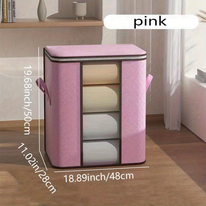Large Clothes Organizer with Handles and Clear Window Storage Bin Containers