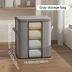 Large Clothes Organizer with Handles and Clear Window Storage Bin Containers