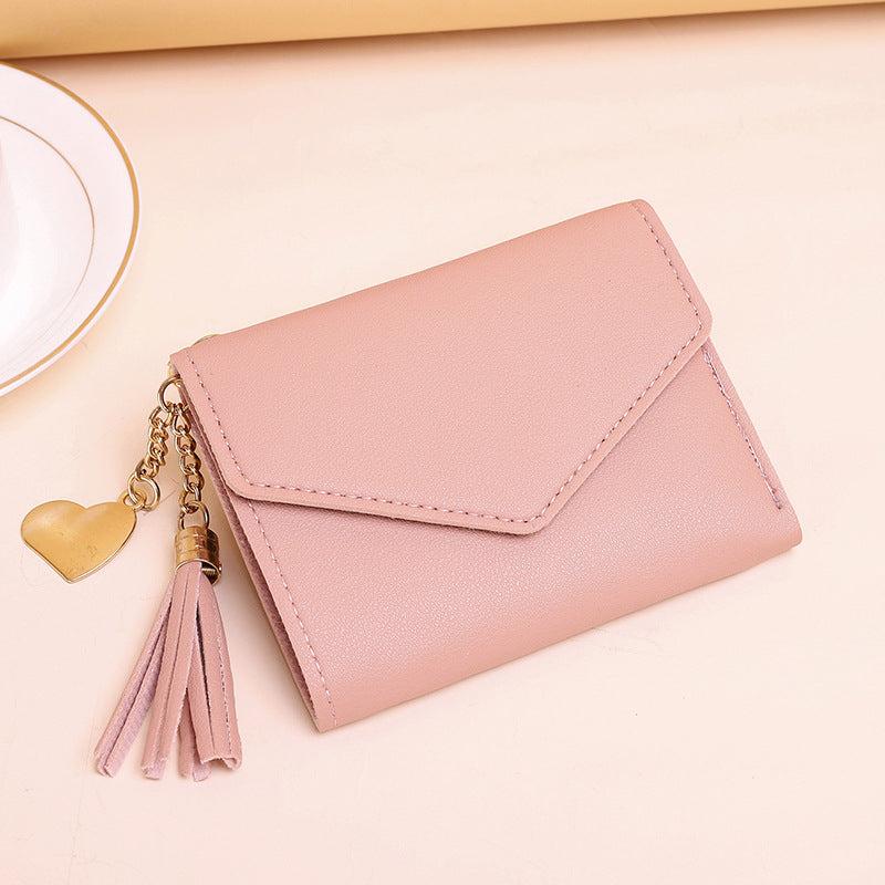 Women's Mini Wallet with Tassel Pendant, Multifunctional Coin Purse Card Bag