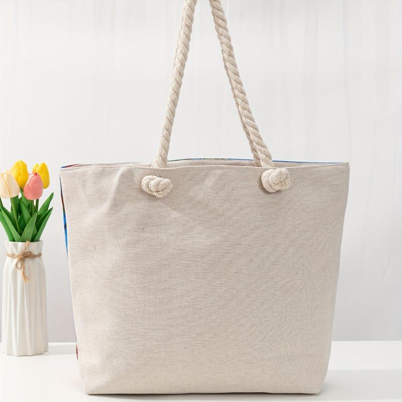 Floral Printed Boho Tote Bag Oversized Canvas Bag For Women