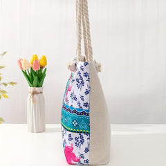 Floral Printed Boho Tote Bag Oversized Canvas Bag For Women