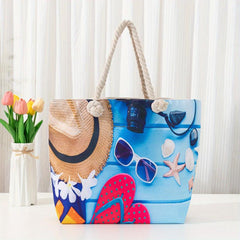 Beach Pattern Oversized Shoulder Bag Canvas Tote Bag