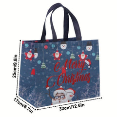 6pcs Christmas Gift Bags Tote Bags With Handles Reusable Grocery Bags