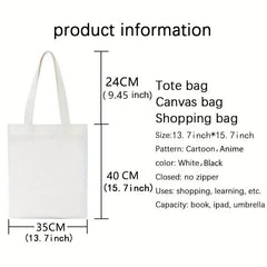 Pattern Canvas Shoulder Bag Light Tote Bag Multifunctional Shopping Bag