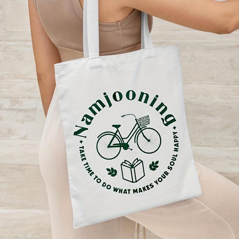 Pattern Canvas Shoulder Bag Light Tote Bag Multifunctional Shopping Bag