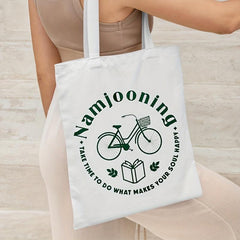 Pattern Canvas Shoulder Bag Light Tote Bag Multifunctional Shopping Bag