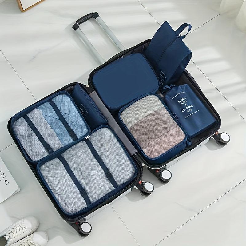 7-Pc Luggage Bag Set Dustproof Organizer Travel Cubes