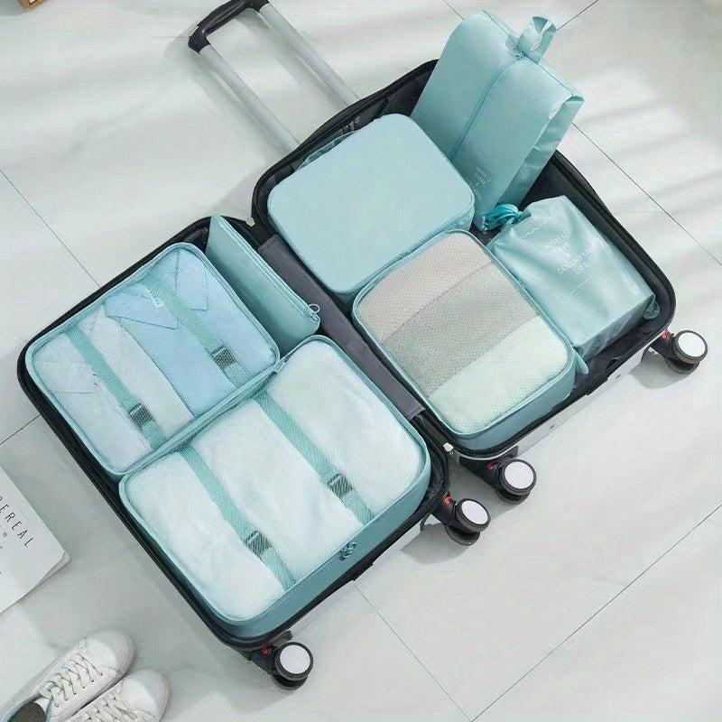 7-Pc Luggage Bag Set Dustproof Organizer Travel Cubes