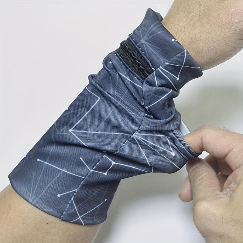 2 Pcs Classic Pattern Multifunctional Wrist Storage Bag Outdoor Zip Bag