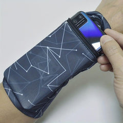 2 Pcs Classic Pattern Multifunctional Wrist Storage Bag Outdoor Zip Bag