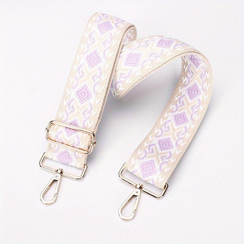 Geometric Pattern Wide Shoulder Strap for Bags and Guitars