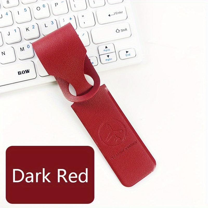 1pc Double sided PU Leather Luggage Tag Travel Essential Accessories