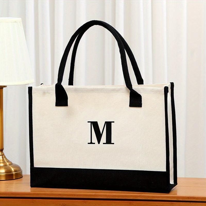 Large Capacity Canvas Tote Bag with Double Handles