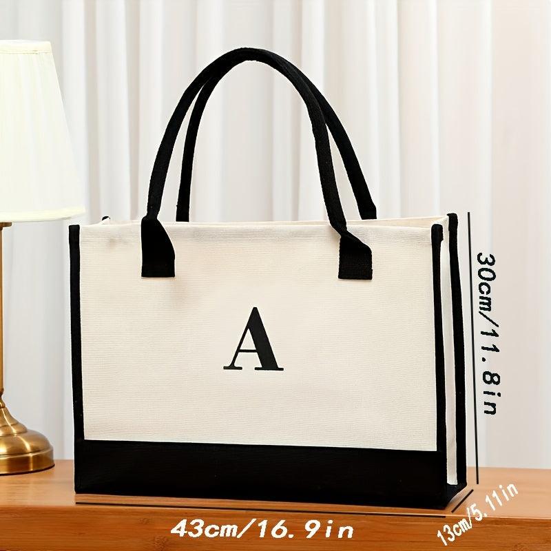 Large Capacity Canvas Tote Bag with Double Handles