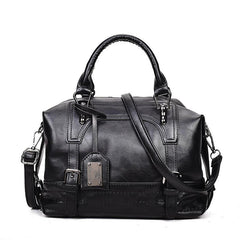 Retro Style Faux Leather Double Handle Crossbody Bag