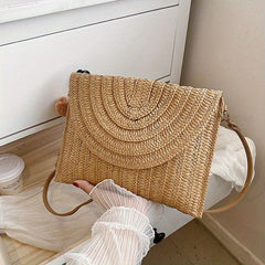 Minimalist Straw Clutch Bag All Match Classic Purse